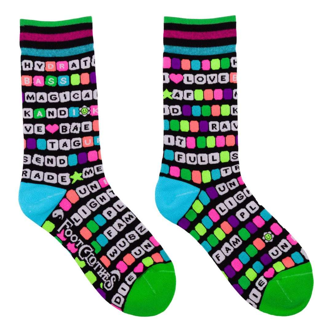 Kandi Land UV Reactive Crew Socks - ResirWrecked Costumes