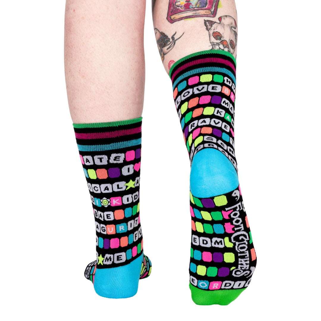 Kandi Land UV Reactive Crew Socks - ResirWrecked Costumes
