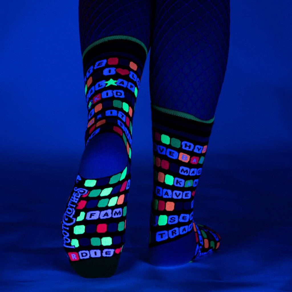Kandi Land UV Reactive Crew Socks - ResirWrecked Costumes