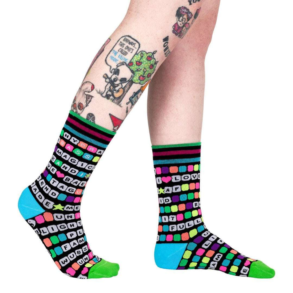 Kandi Land UV Reactive Crew Socks - ResirWrecked Costumes