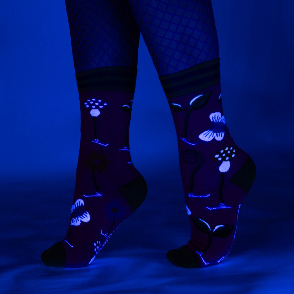 Trippy Clippies UV Reactive Crew Socks - ResirWrecked Costumes