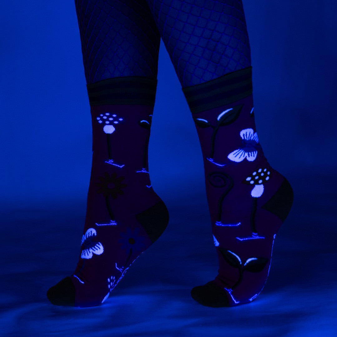 Trippy Clippies UV Reactive Crew Socks - ResirWrecked Costumes