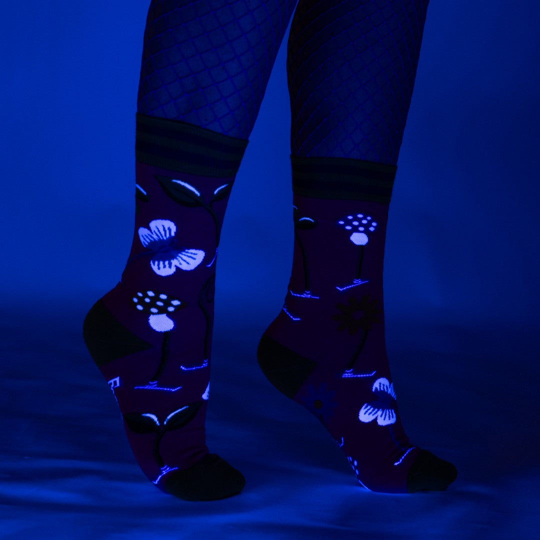 Trippy Clippies UV Reactive Crew Socks - ResirWrecked Costumes