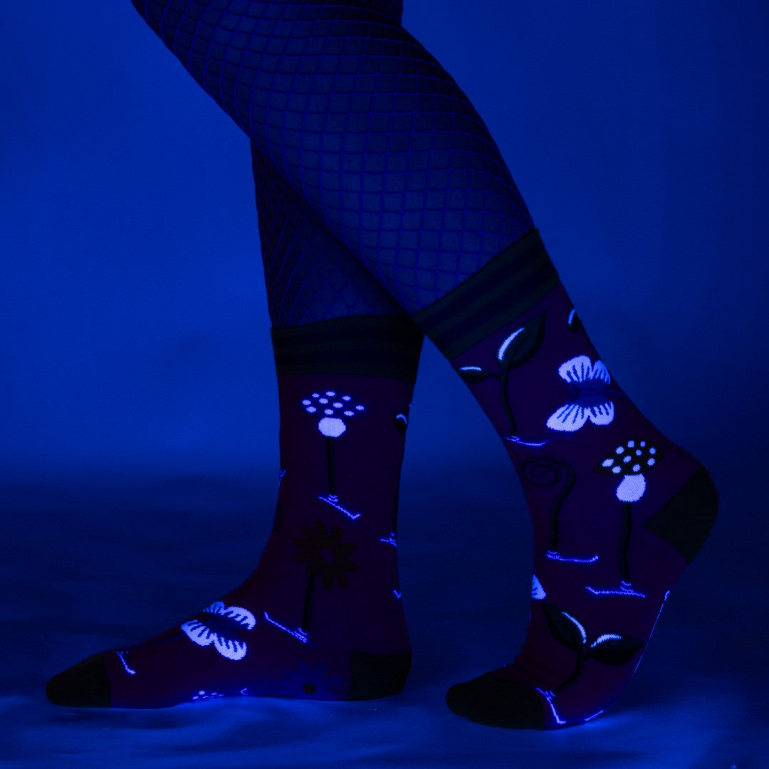 Trippy Clippies UV Reactive Crew Socks - ResirWrecked Costumes