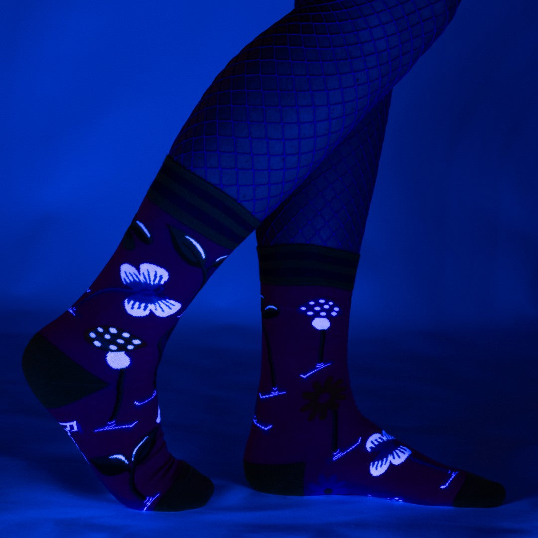 Trippy Clippies UV Reactive Crew Socks - ResirWrecked Costumes