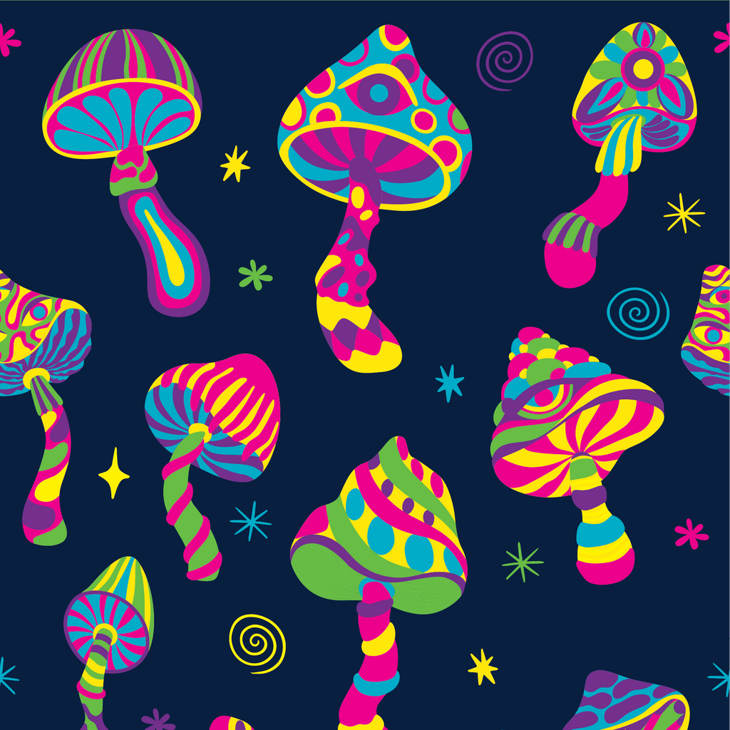 Funky Fungi UV Reactive Crew Socks - ResirWrecked Costumes