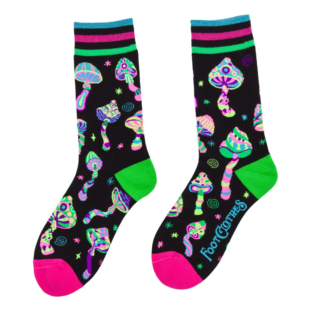 Funky Fungi UV Reactive Crew Socks - ResirWrecked Costumes