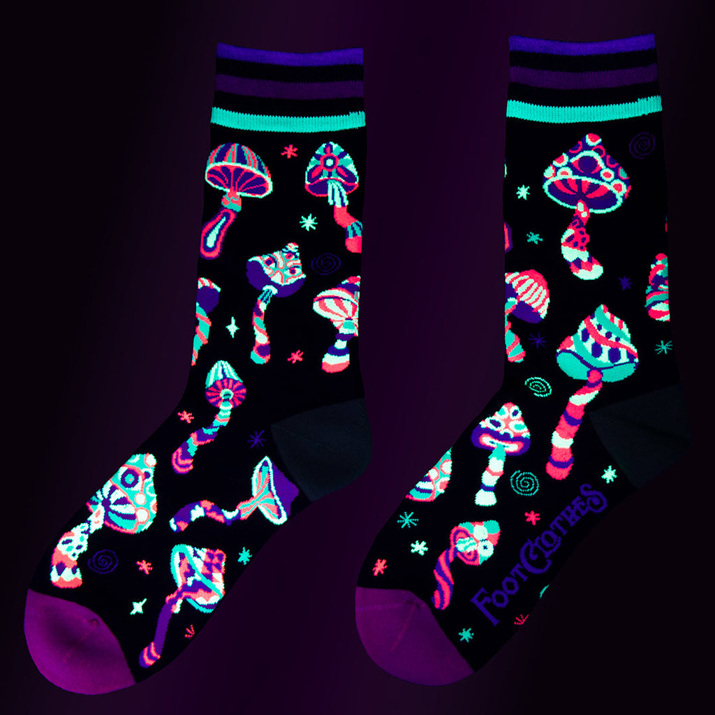 Funky Fungi UV Reactive Crew Socks - ResirWrecked Costumes