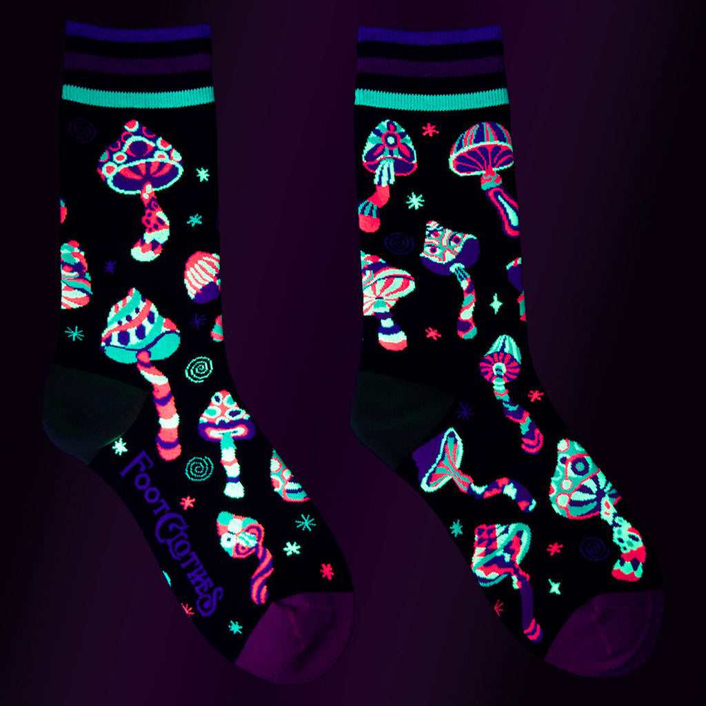 Funky Fungi UV Reactive Crew Socks - ResirWrecked Costumes