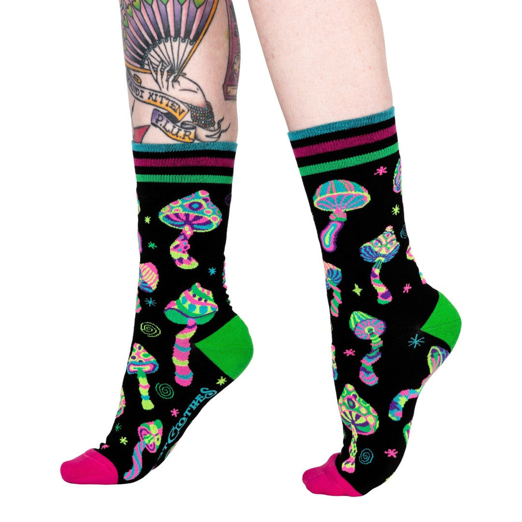 Funky Fungi UV Reactive Crew Socks - ResirWrecked Costumes