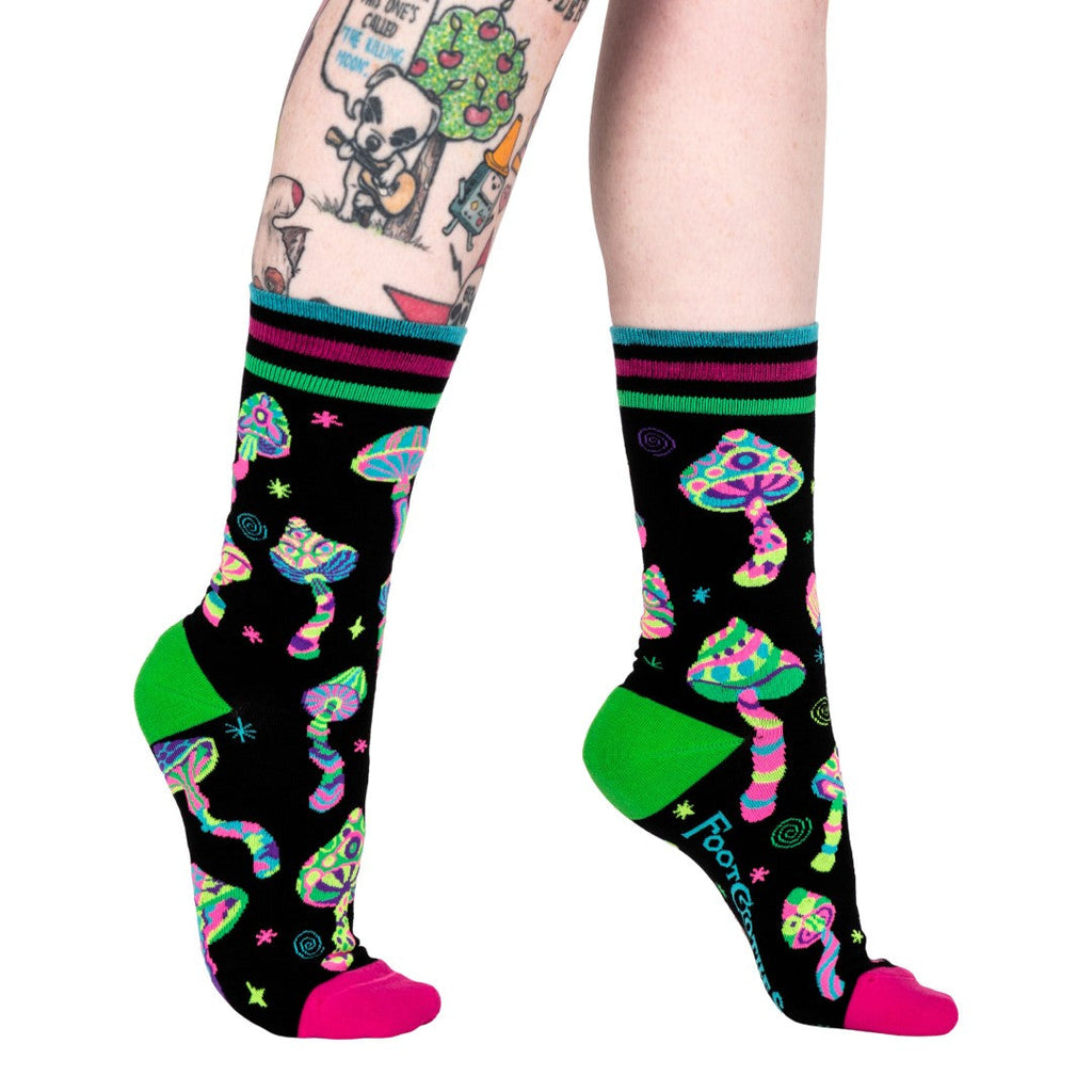Funky Fungi UV Reactive Crew Socks - ResirWrecked Costumes