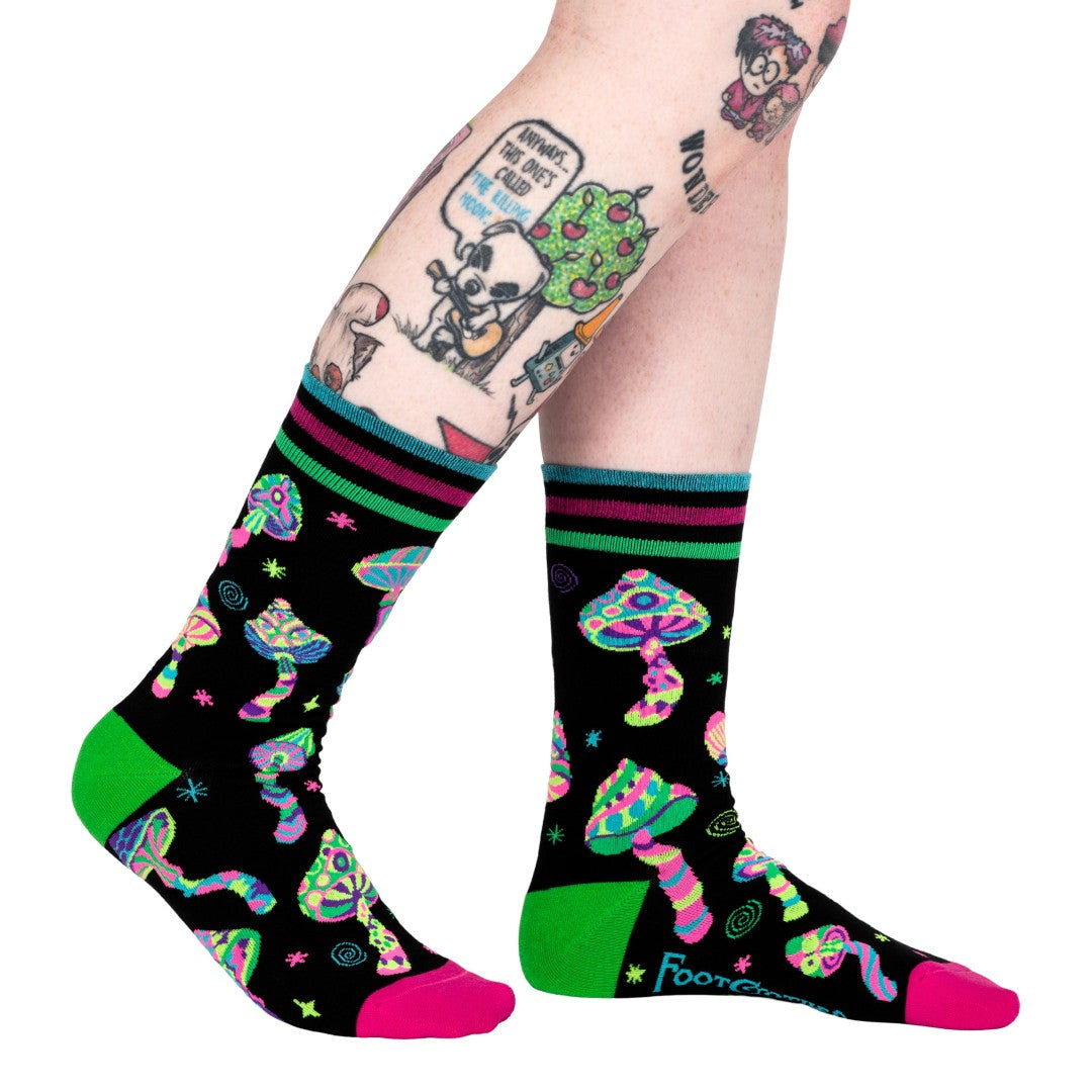 Funky Fungi UV Reactive Crew Socks - ResirWrecked Costumes