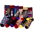 Six-design Elvira crew sock pack.