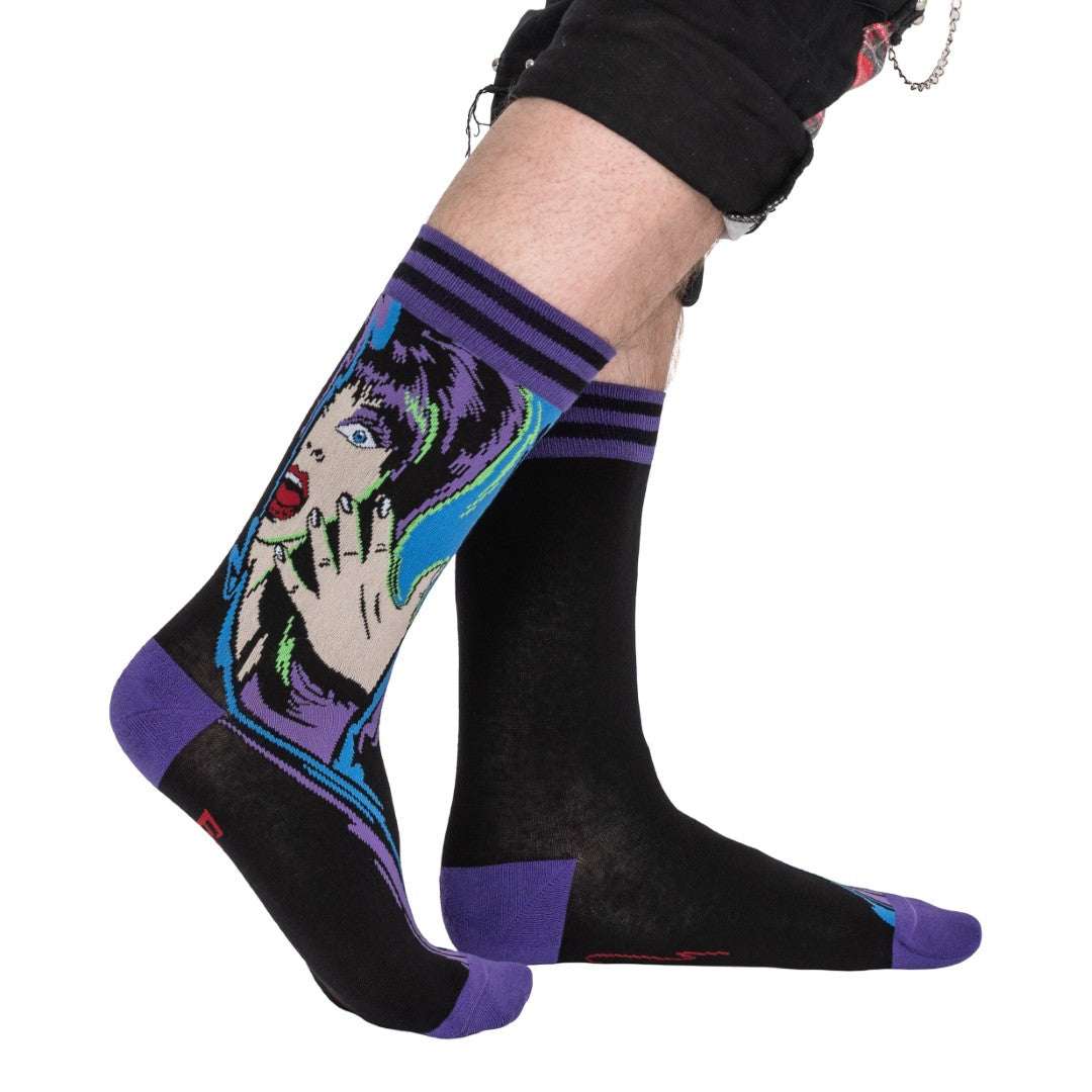 Elvira Unpleasant Dreemz Crew Socks - ResirWrecked Costumes