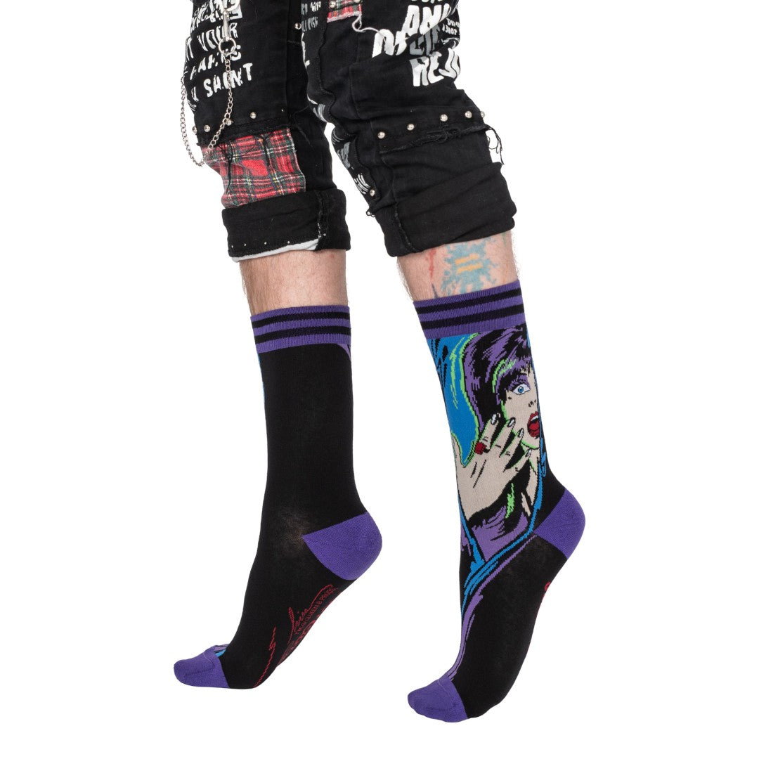 Elvira Unpleasant Dreemz Crew Socks - ResirWrecked Costumes