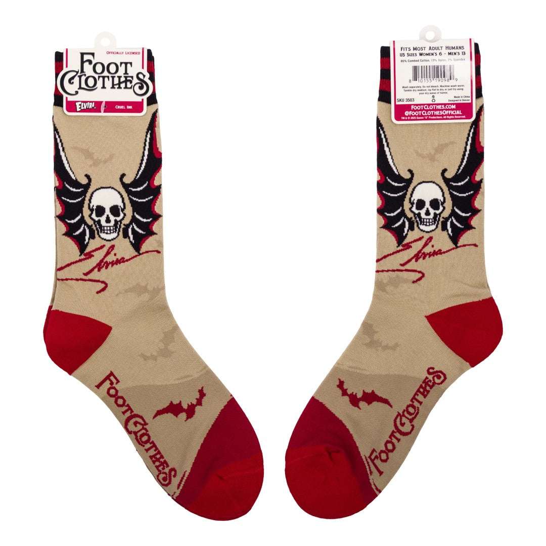 Elvira Cruel Ink Crew Socks - ResirWrecked Costumes