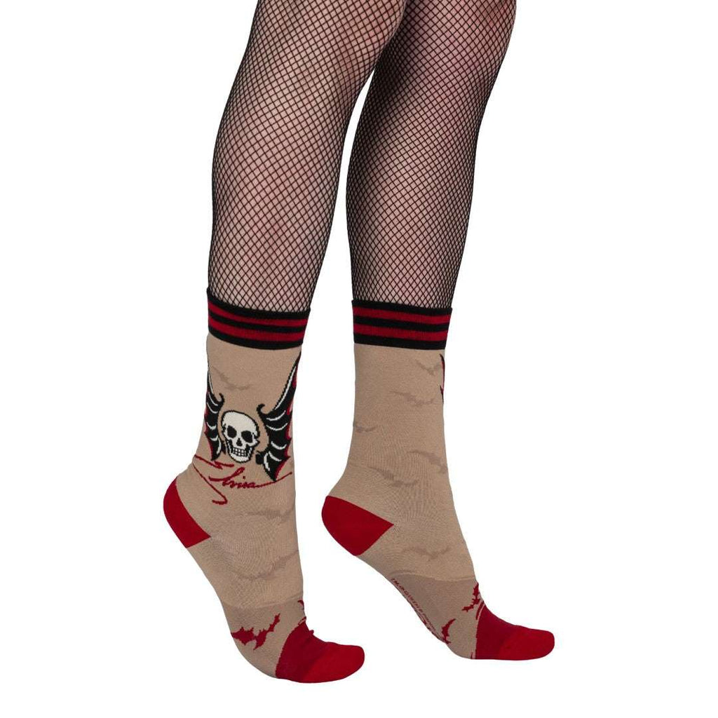 Elvira Cruel Ink Crew Socks - ResirWrecked Costumes