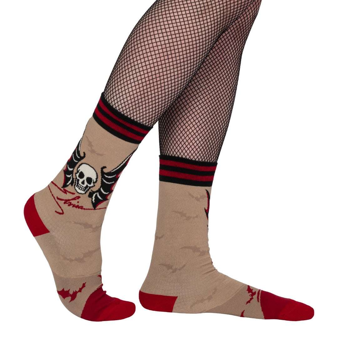 Elvira Cruel Ink Crew Socks - ResirWrecked Costumes