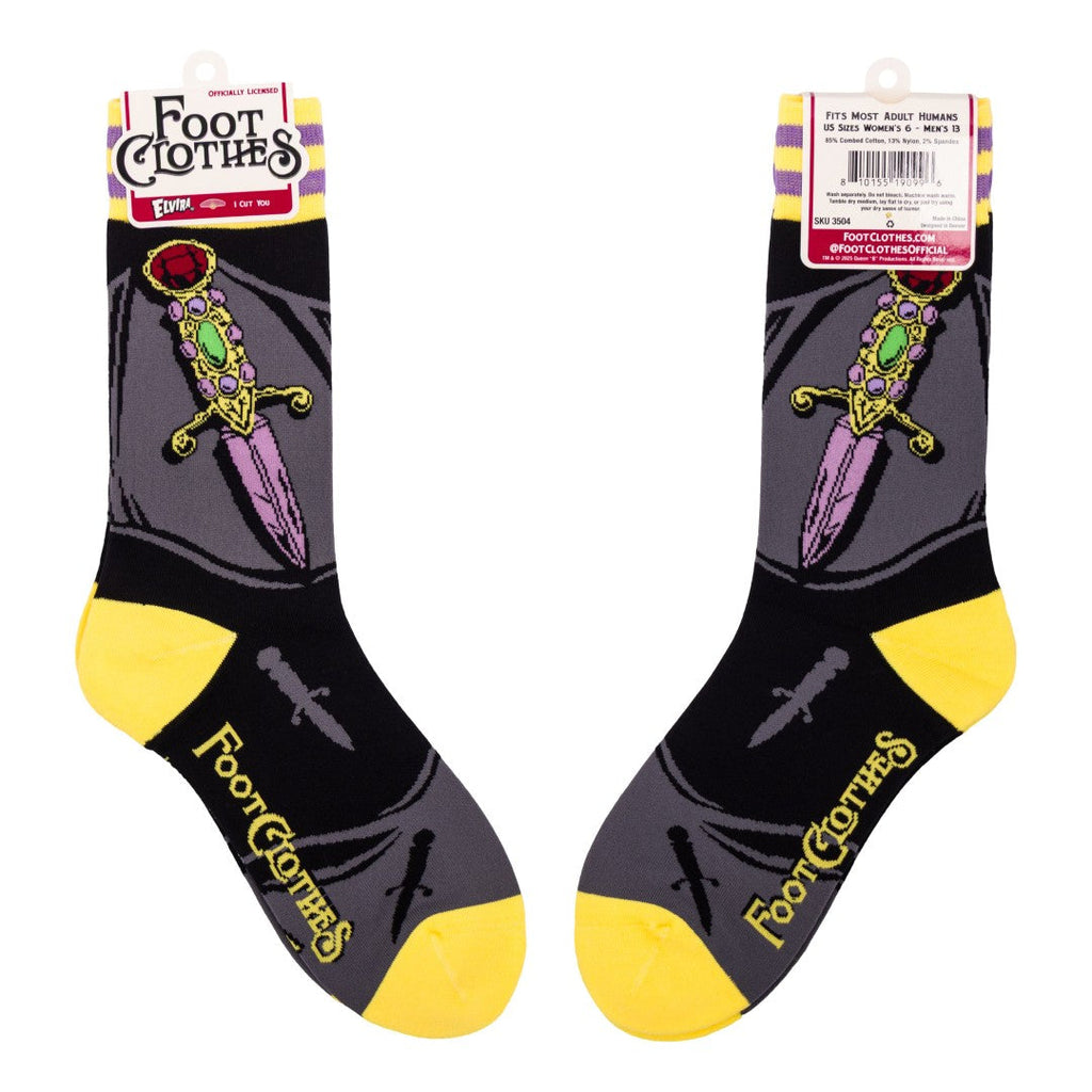Elvira I Cut You Crew Socks - ResirWrecked Costumes