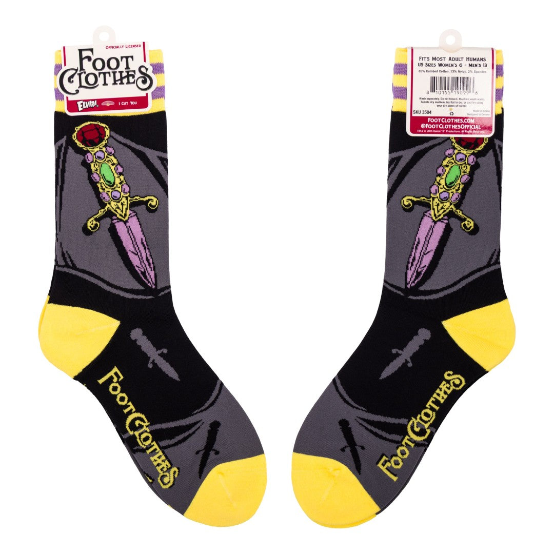 Elvira I Cut You Crew Socks - ResirWrecked Costumes