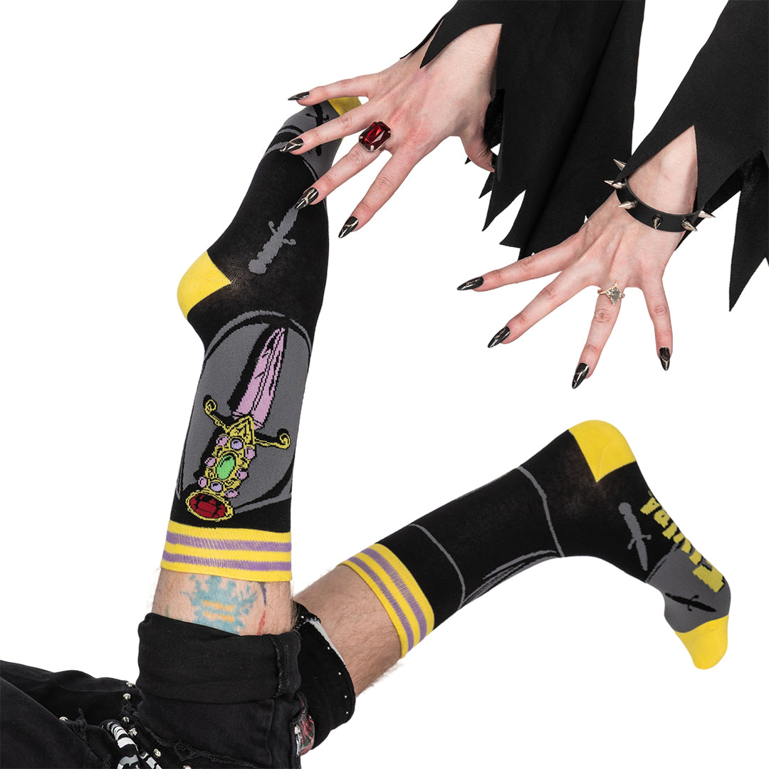 Elvira I Cut You Crew Socks - ResirWrecked Costumes
