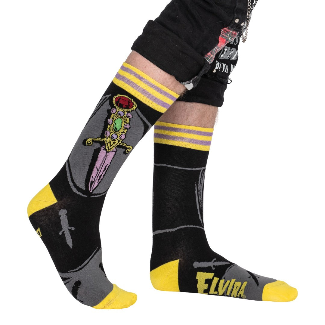Elvira I Cut You Crew Socks - ResirWrecked Costumes