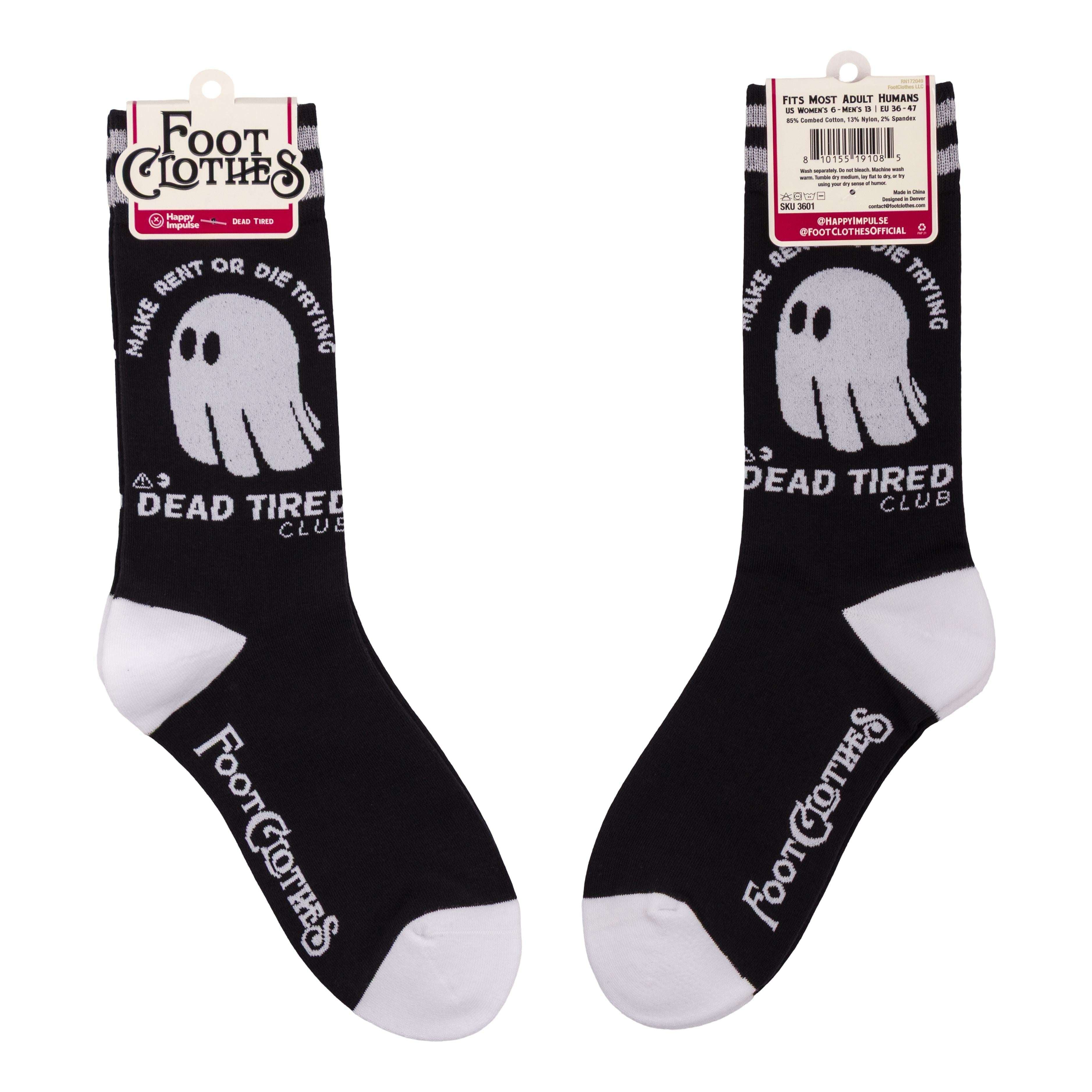 Dead Tired Crew Socks - ResirWrecked Costumes