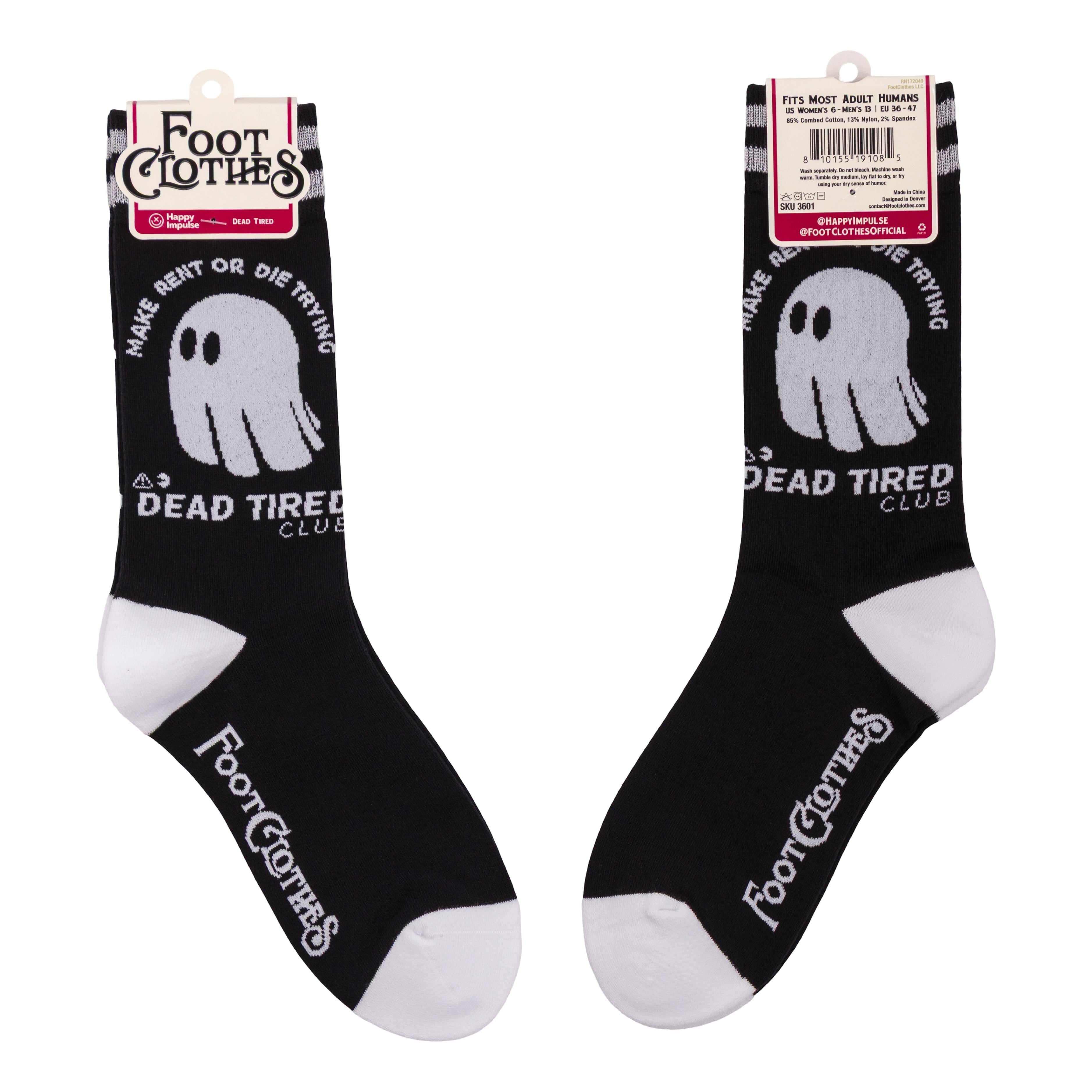Dead Tired Crew Socks - ResirWrecked Costumes
