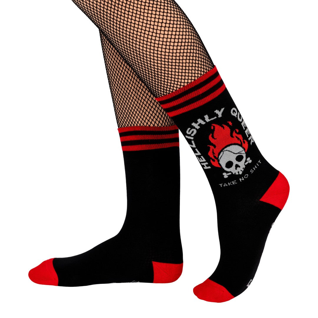 Hellishly Queer crew socks.