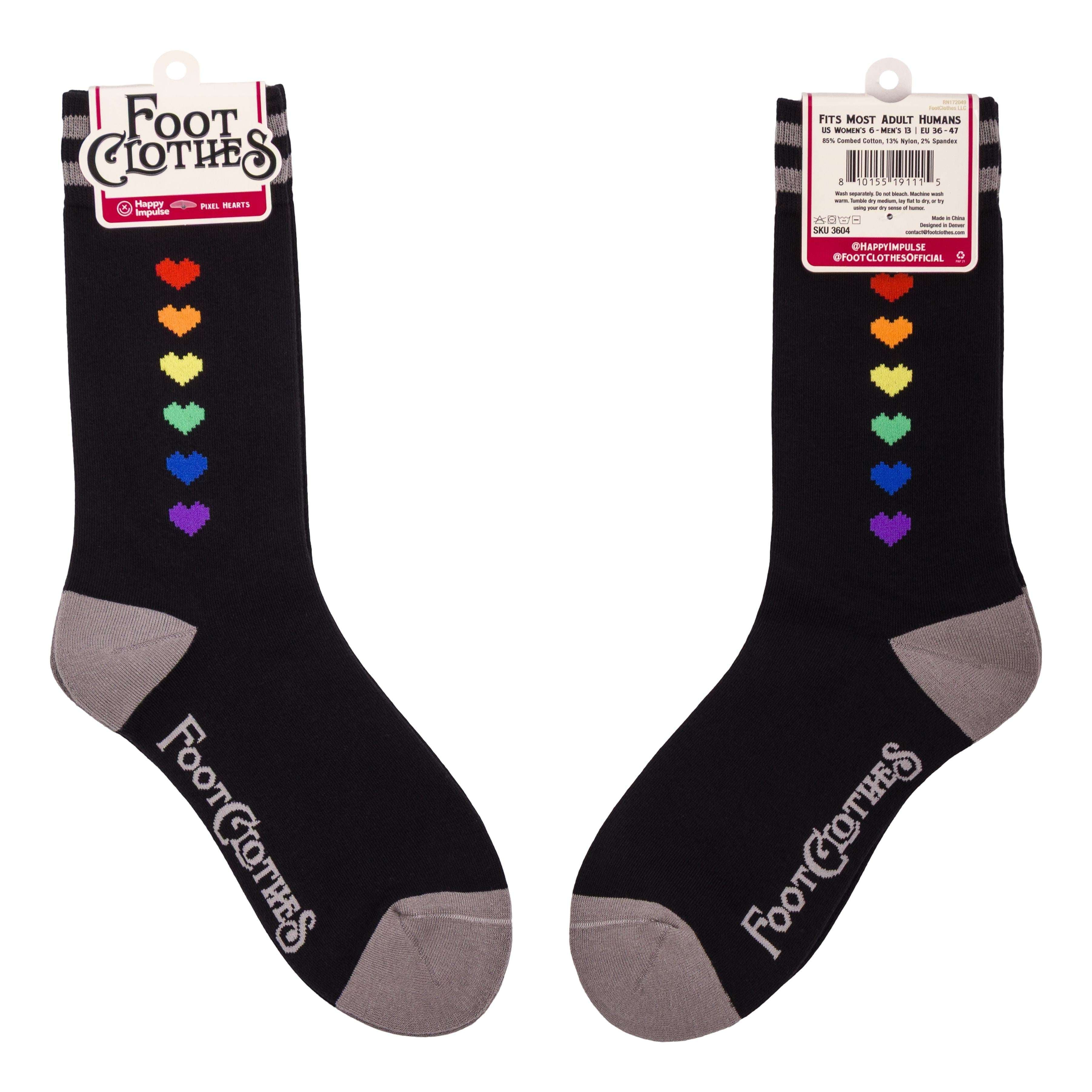 Pride Pixel Hearts Crew Socks - ResirWrecked Costumes