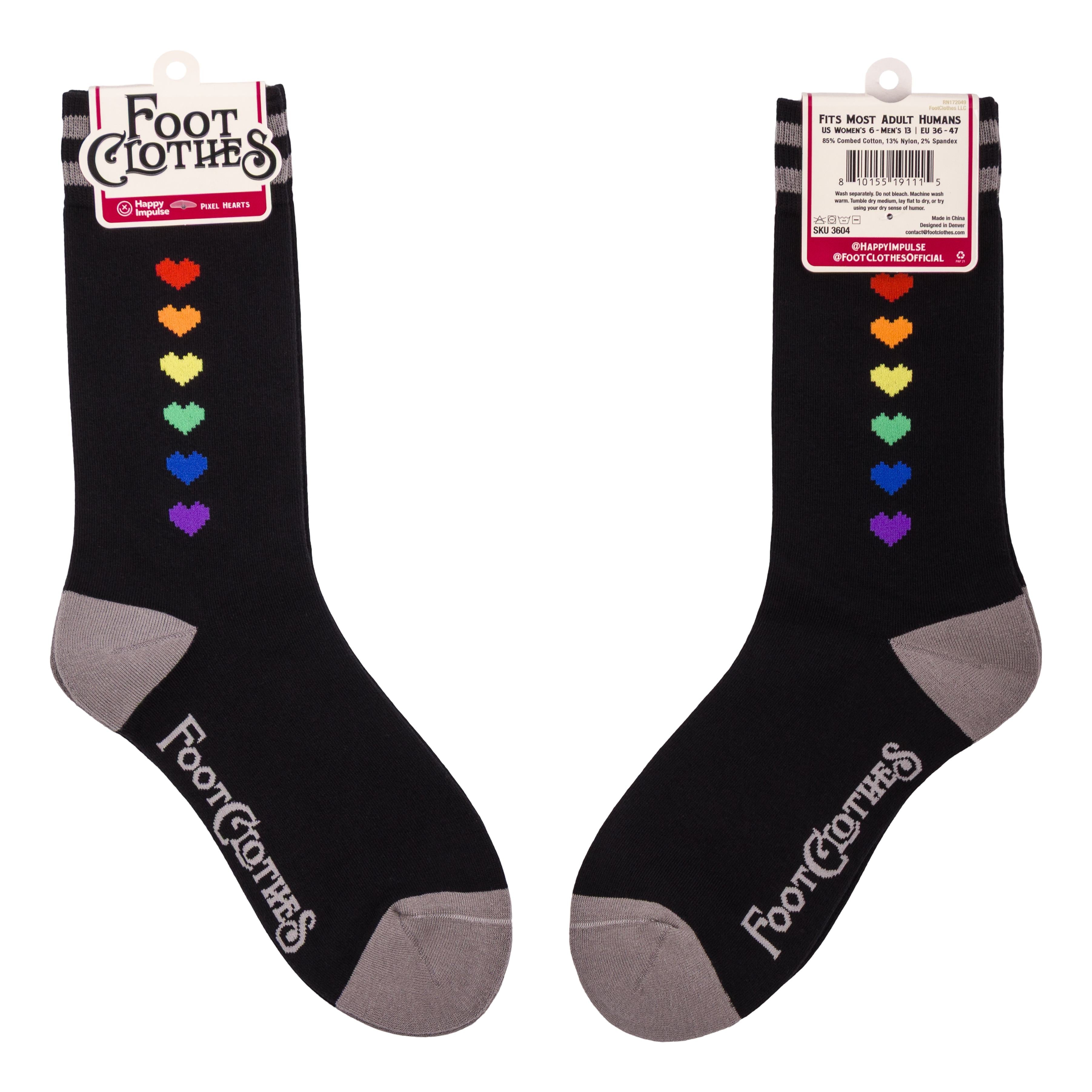 Pride Pixel Hearts Crew Socks - ResirWrecked Costumes