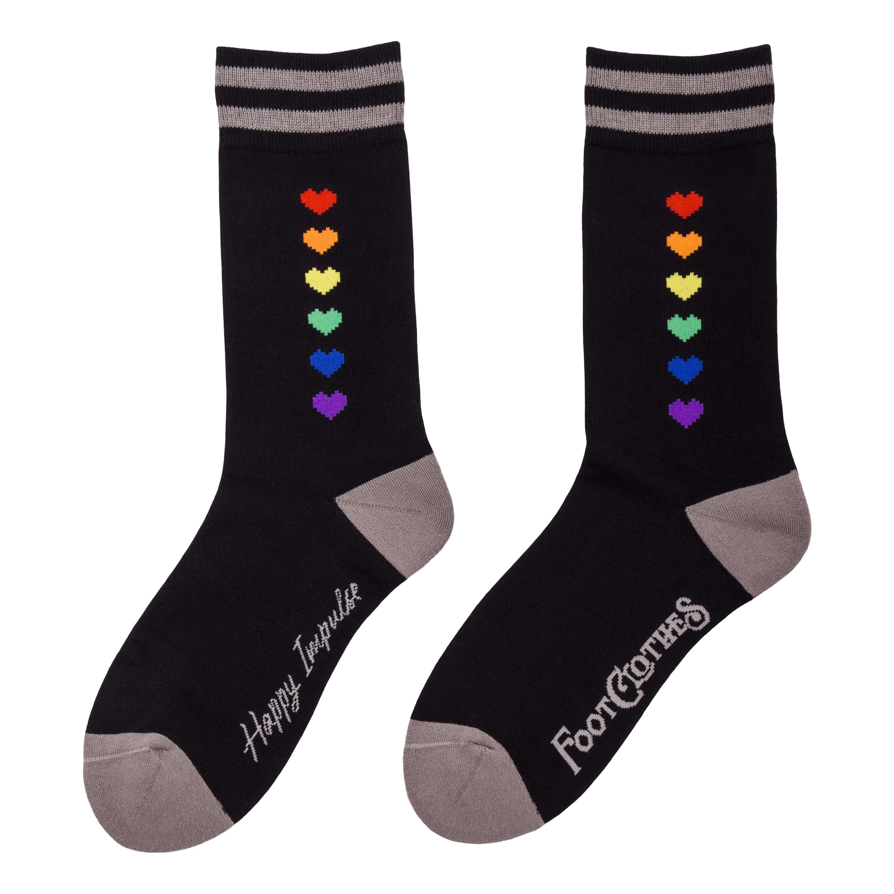 Pride Pixel Hearts Crew Socks - ResirWrecked Costumes