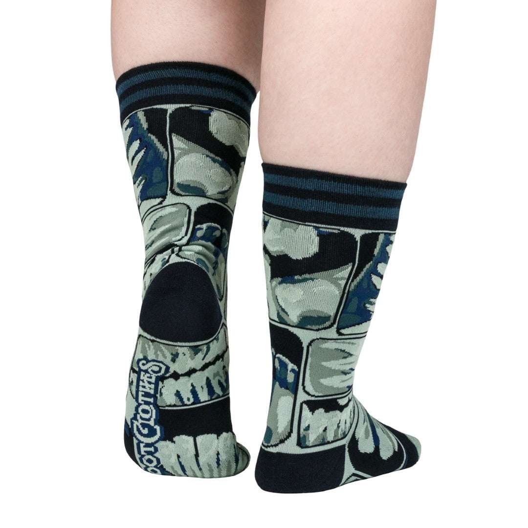 Too Cool for Flossing Teeth X-Ray Crew Socks - ResirWrecked Costumes