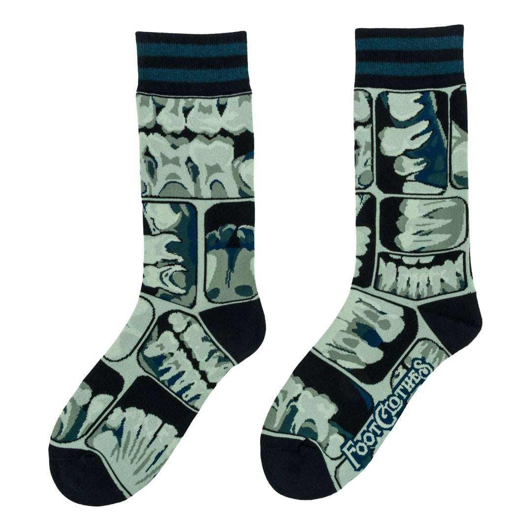 Too Cool for Flossing Teeth X-Ray Crew Socks - ResirWrecked Costumes
