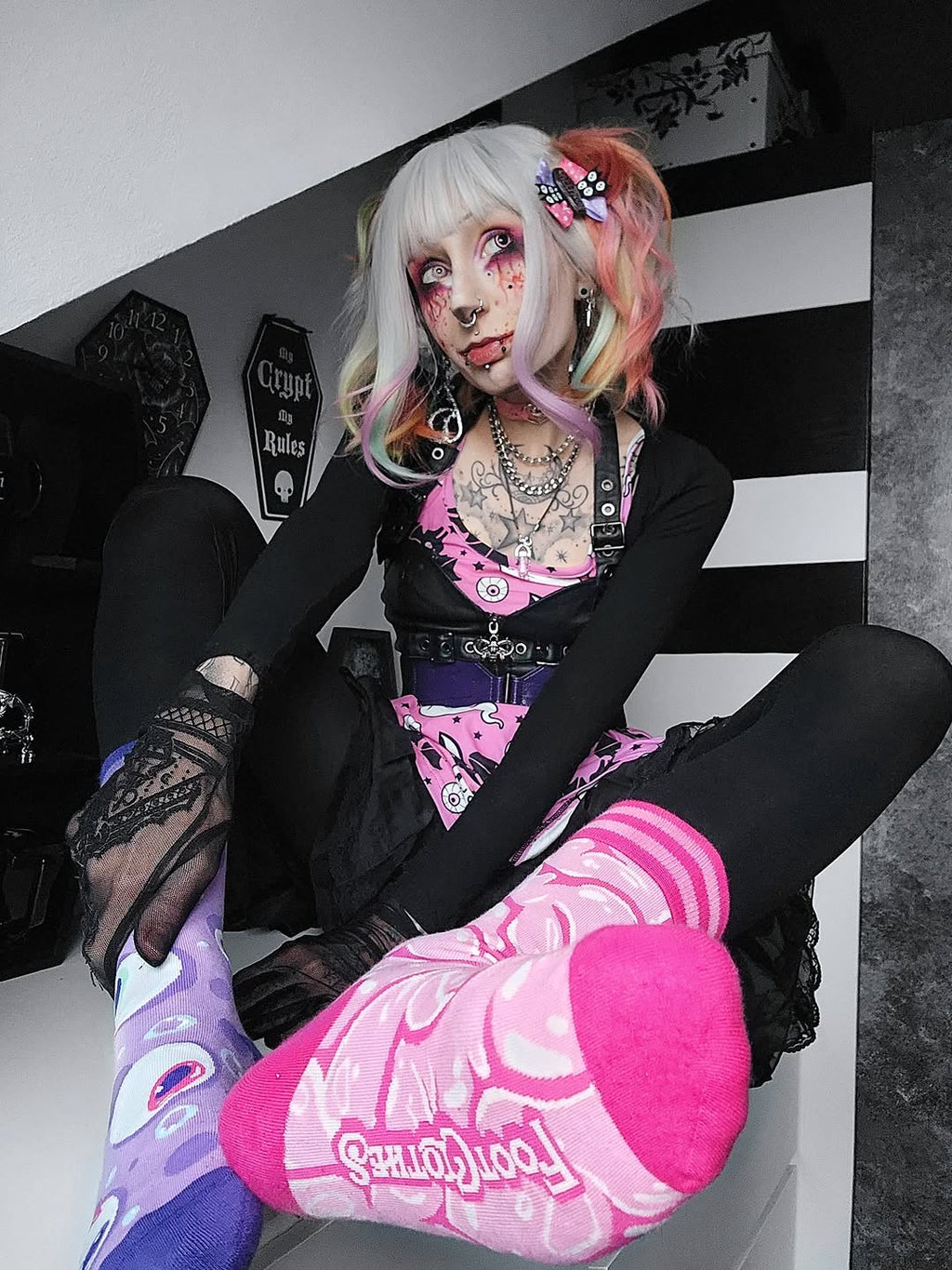 Peepers Eyeball Crew Socks - ResirWrecked Costumes