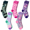 Five-design Weird Anatomy crew sock pack.