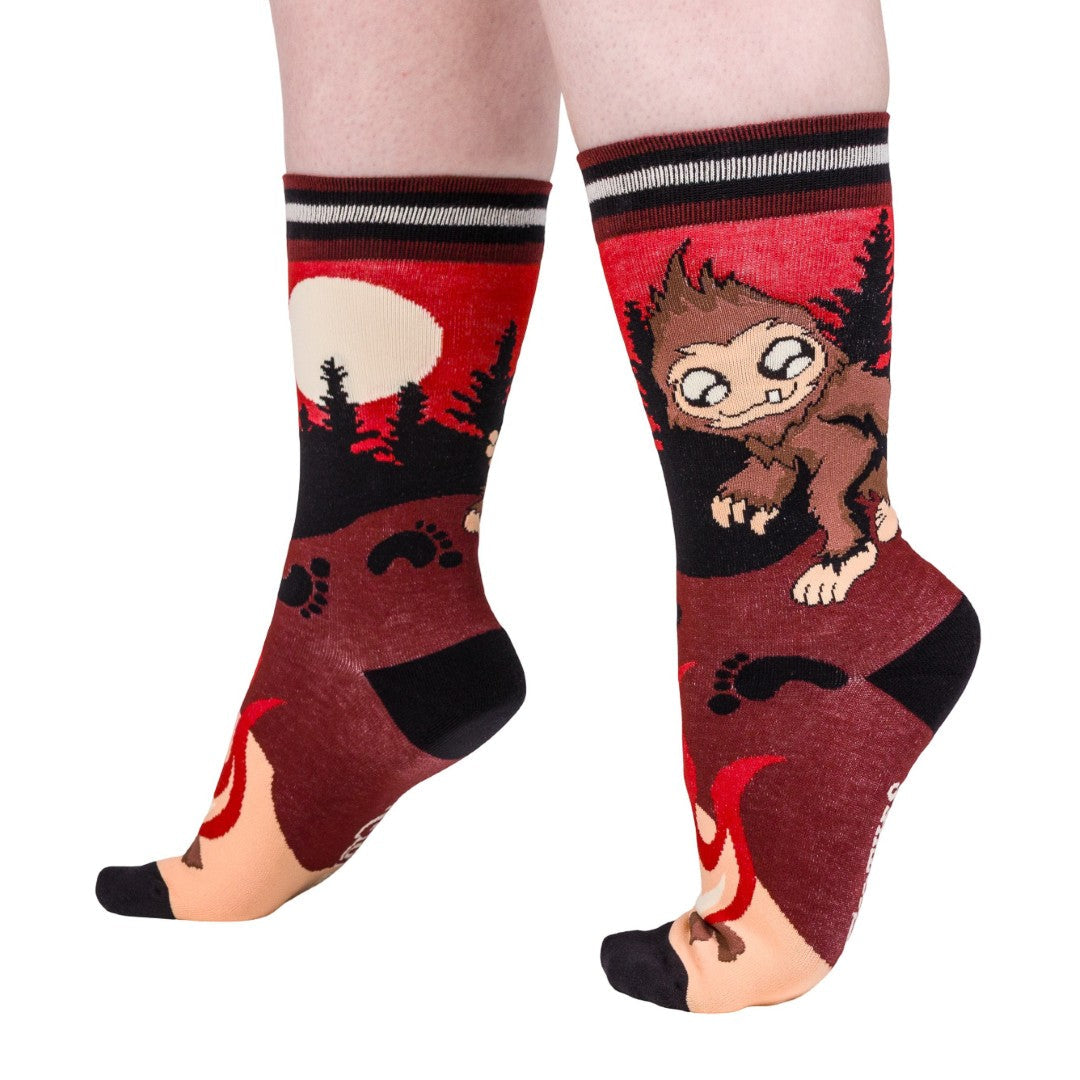 Cute Bigfoot crew socks.