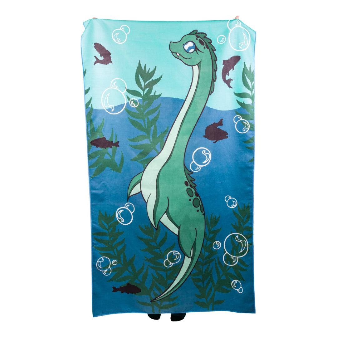 Cute Nessie quick-dry beach towel.
