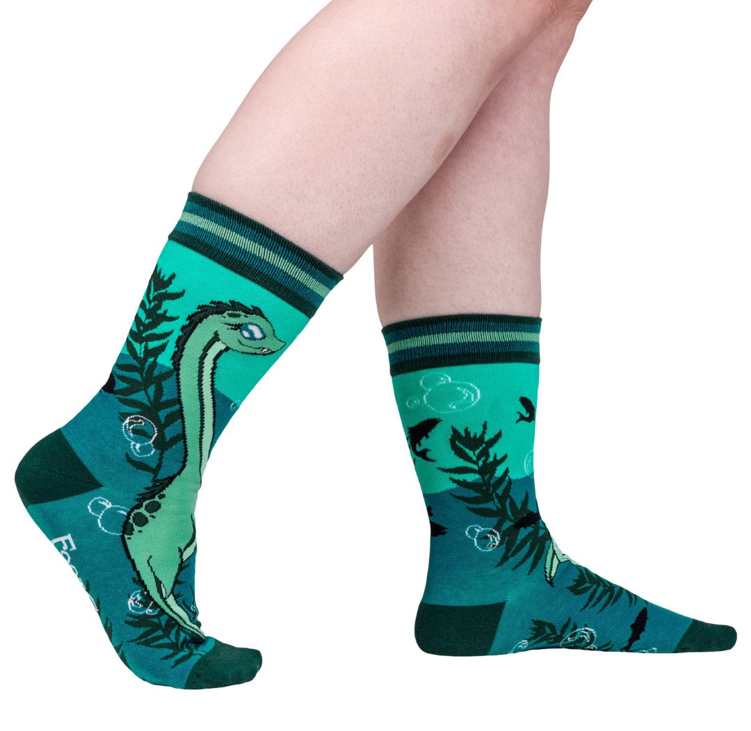 Cute Nessie crew socks.