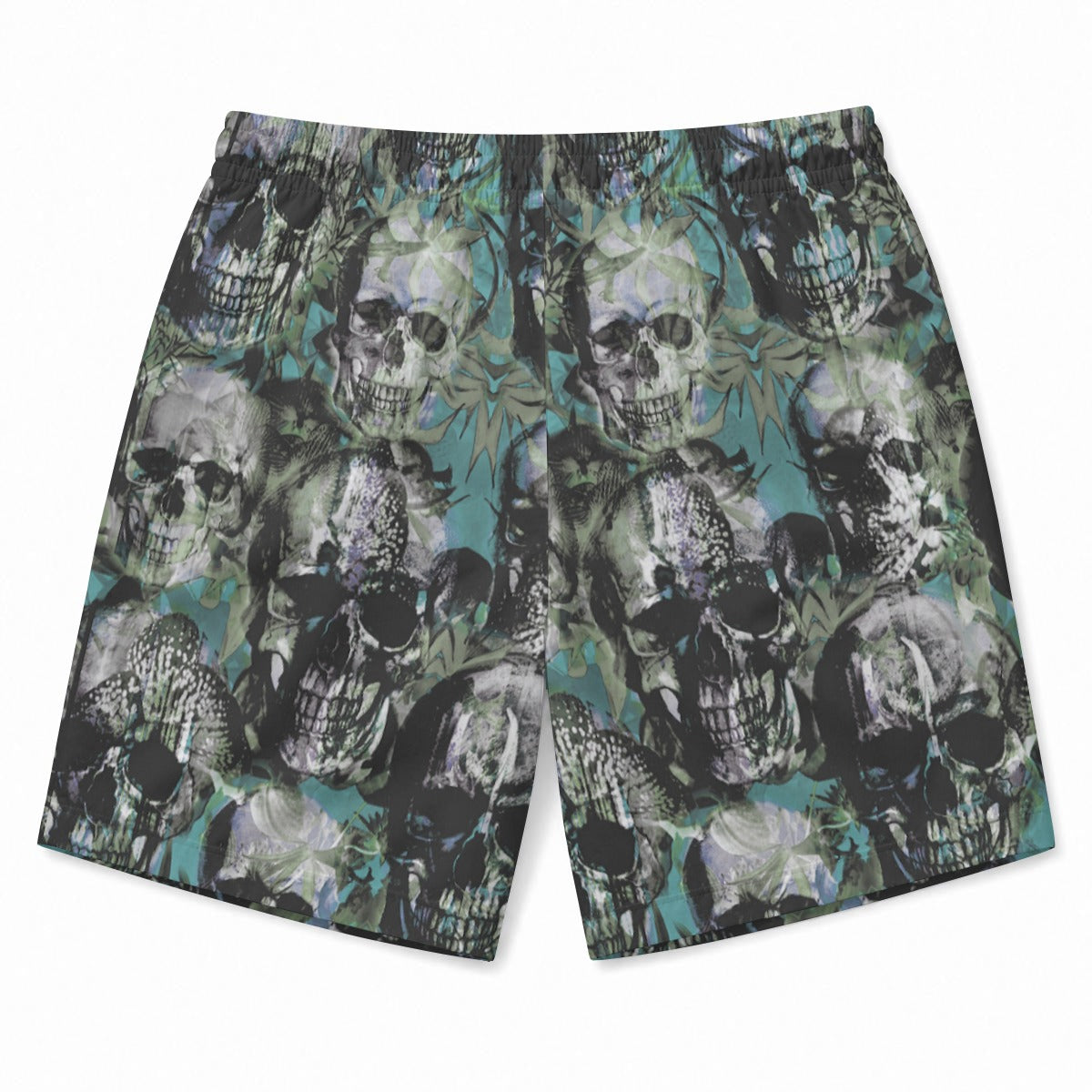 Punk Skulls Print Beach Shorts