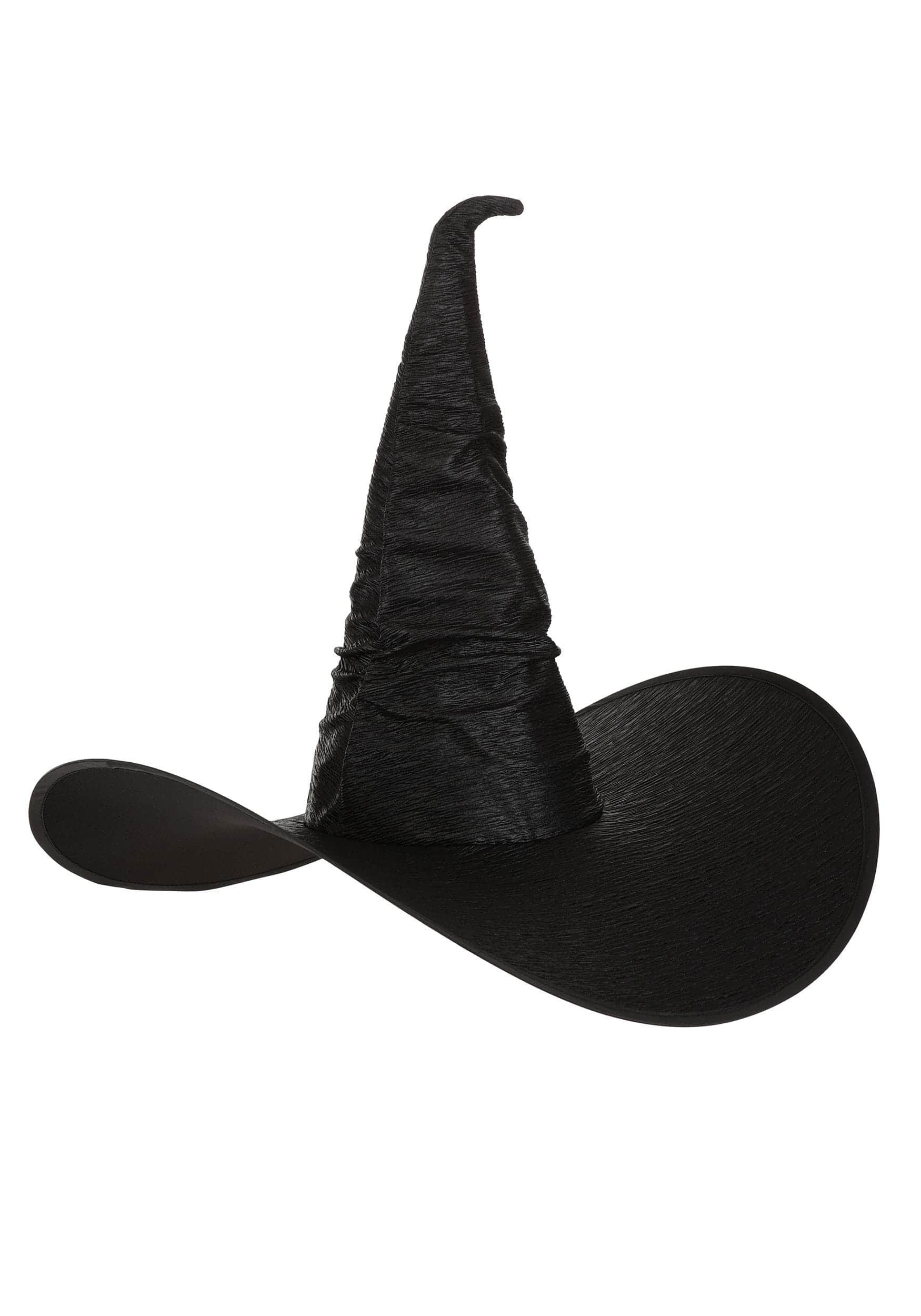 Black extra-wide-brim witch hat.