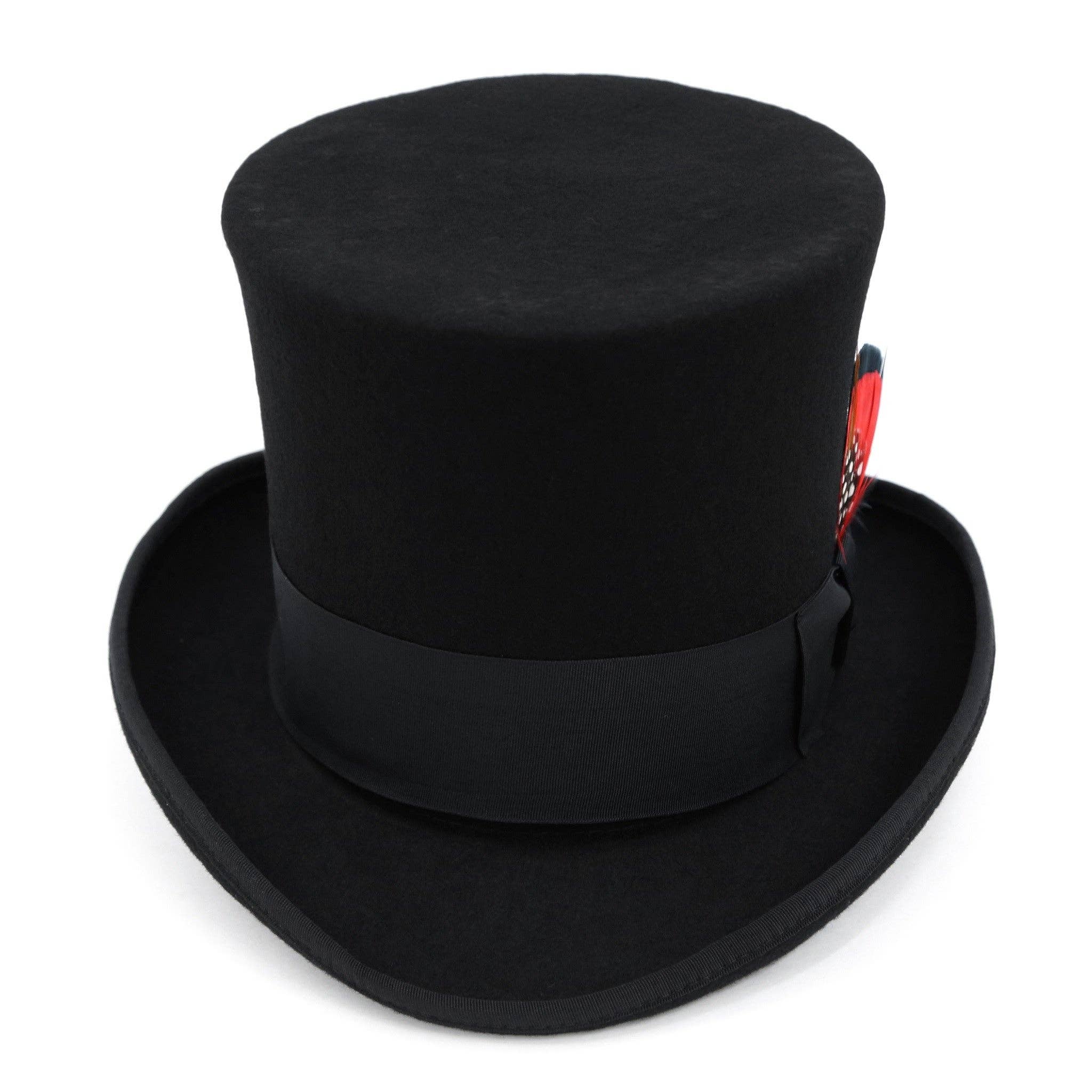 Black Wool Felt Victorian Top hat - ResirWrecked Costumes