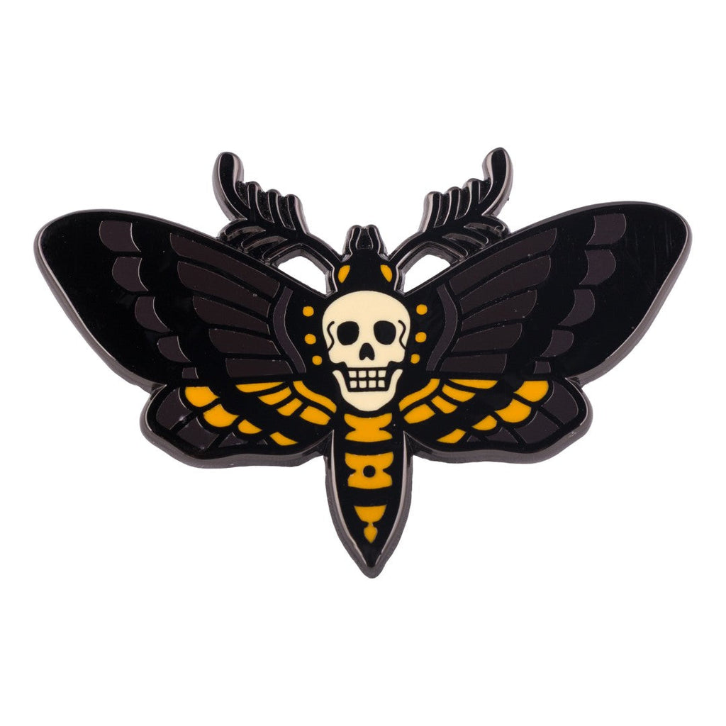 Death's Head Moth enamel pin.