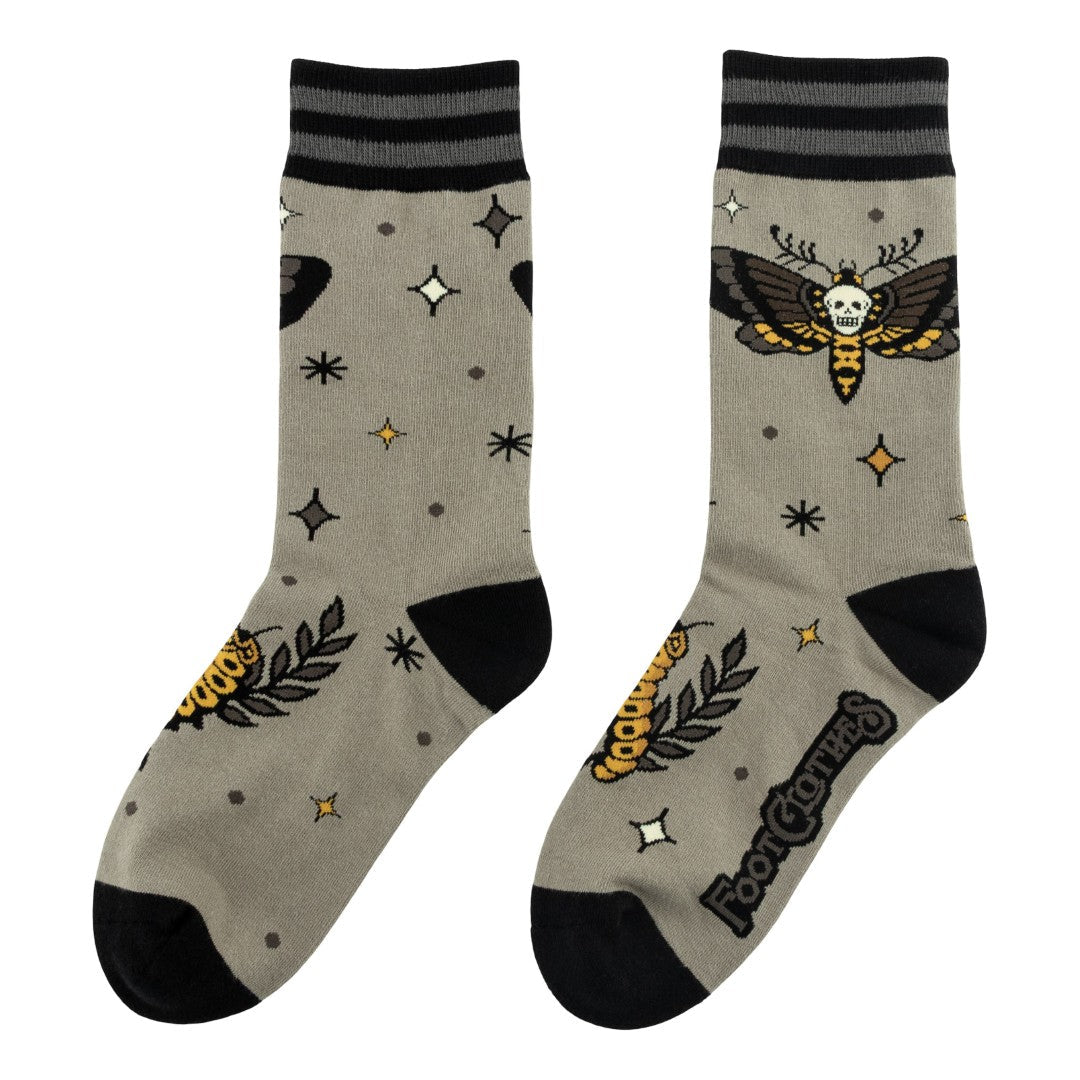 Metamorphosis Death's Head Moth Crew Socks - ResirWrecked Costumes