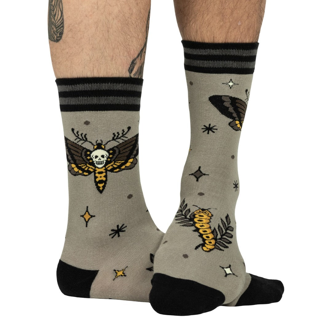 Metamorphosis Death's Head Moth Crew Socks - ResirWrecked Costumes