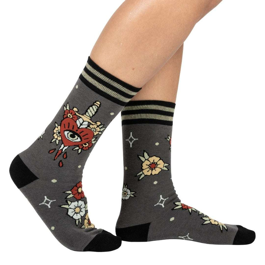 Love Hurts crew socks.