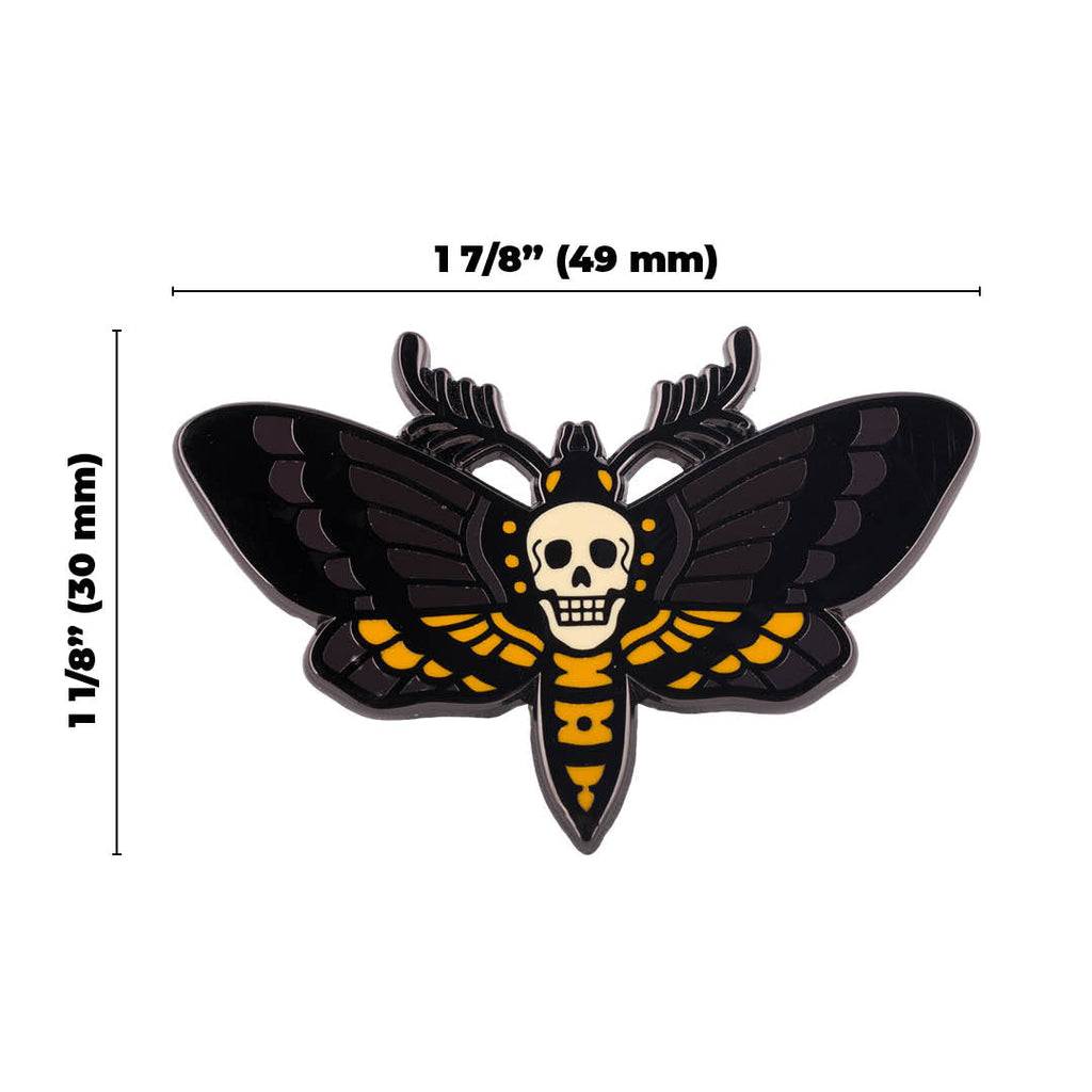 LIMITED Death's Head Moth Hard Enamel Pin - ResirWrecked Costumes