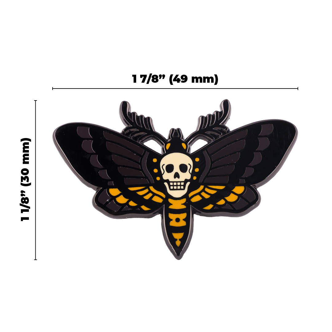 LIMITED Death's Head Moth Hard Enamel Pin - ResirWrecked Costumes