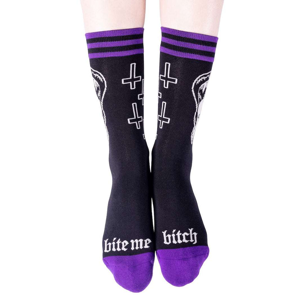 Bite Me Bitch Crew Socks - ResirWrecked Costumes
