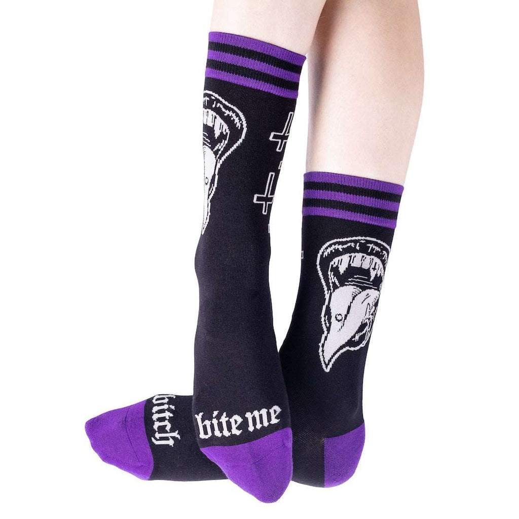 Bite Me Bitch Crew Socks - ResirWrecked Costumes